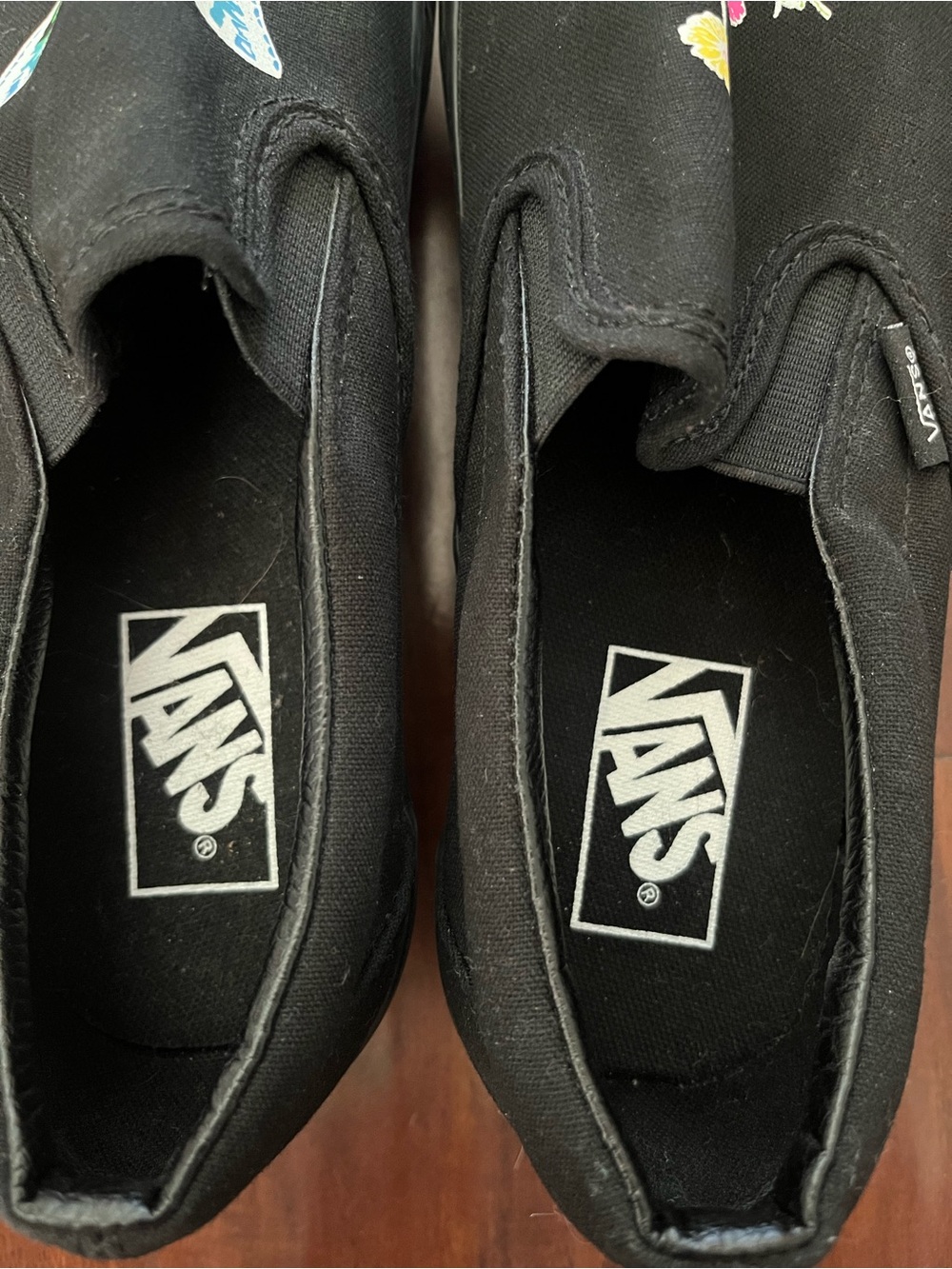 Vans Platform Glow in the Dark Black Slip-On Sneakers with Colorful Graphics - Picture 5 of 7